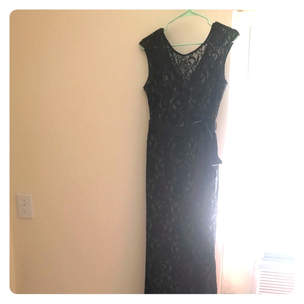 Black lace formal dress